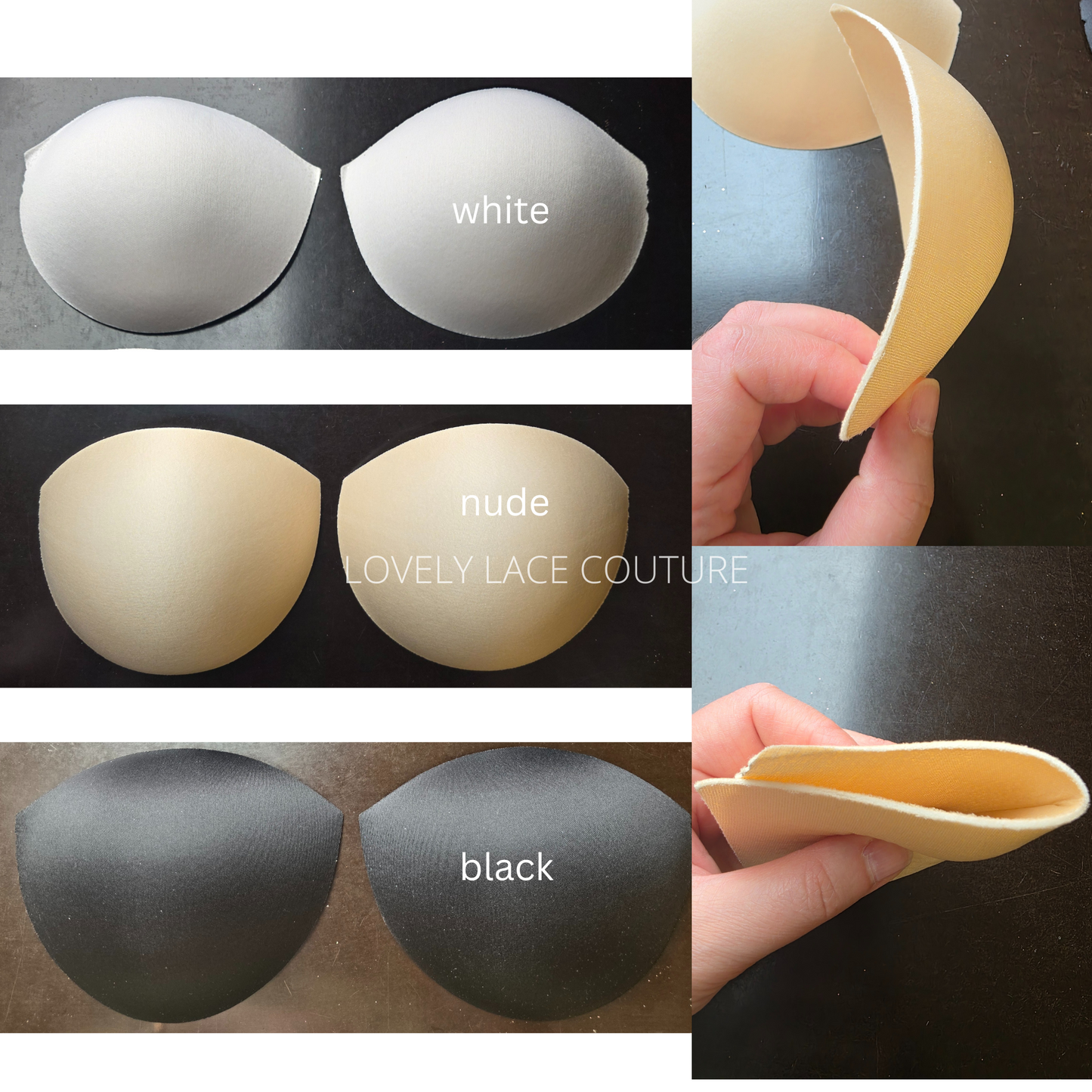 1 pair soft quality bra pads, breathable bra padding inserts for wedding dresses