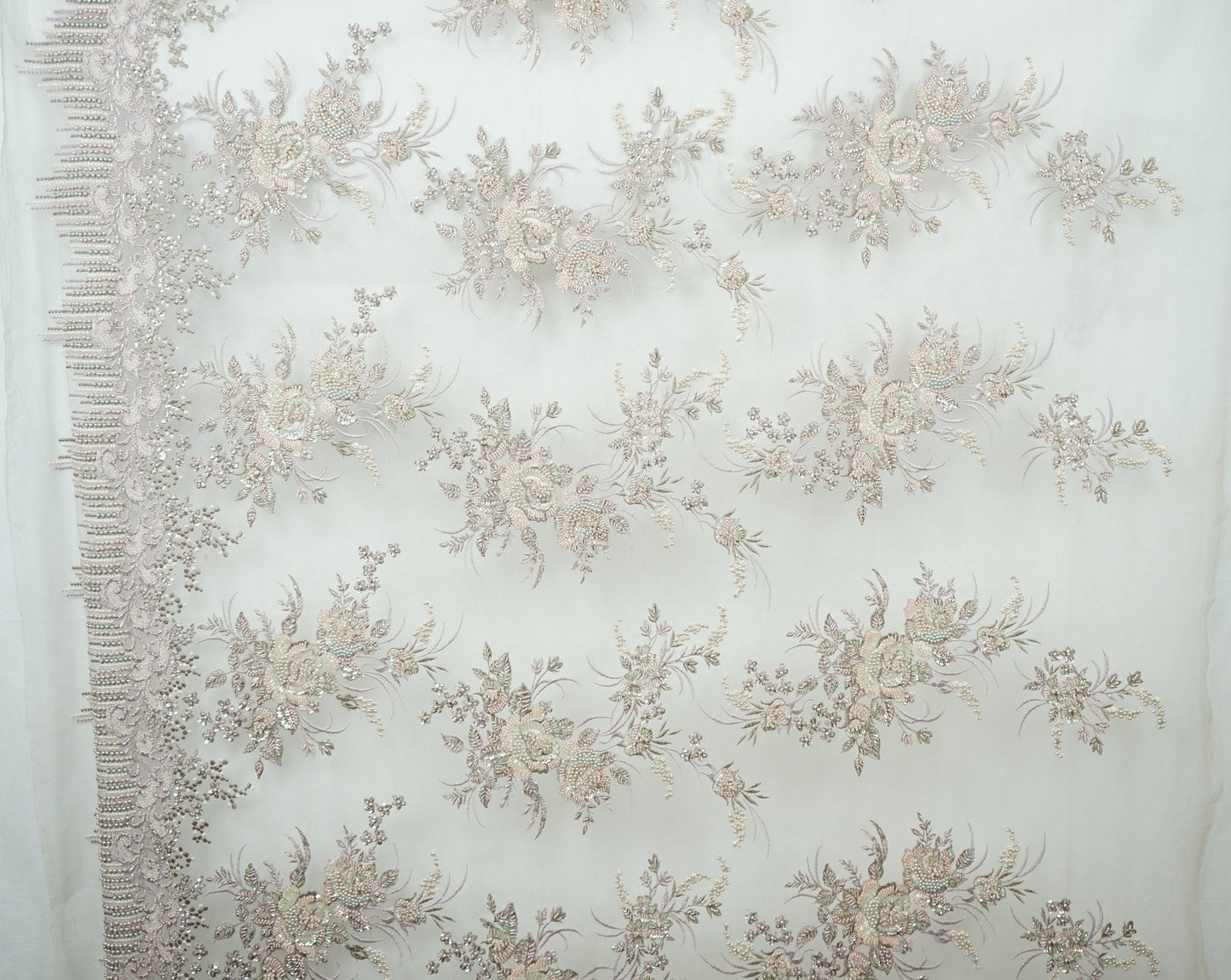 3D Highend handbeaded floral lace, couture lace, evening lace, embroidery lace, bridal lace, Unique lace, Flower Lace, French LL-1134