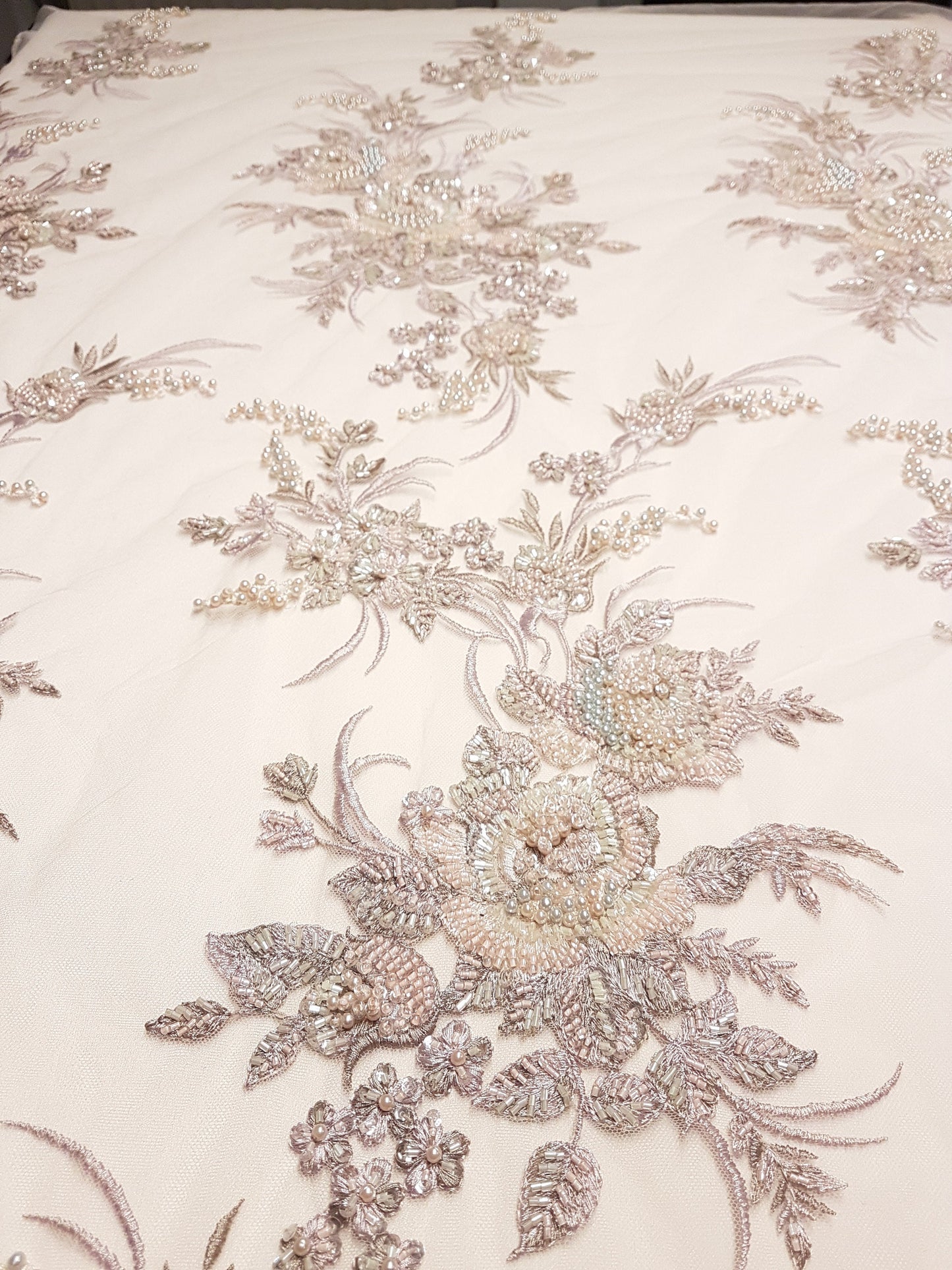 3D Highend handbeaded floral lace, couture lace, evening lace, embroidery lace, bridal lace, Unique lace, Flower Lace, French LL-1134