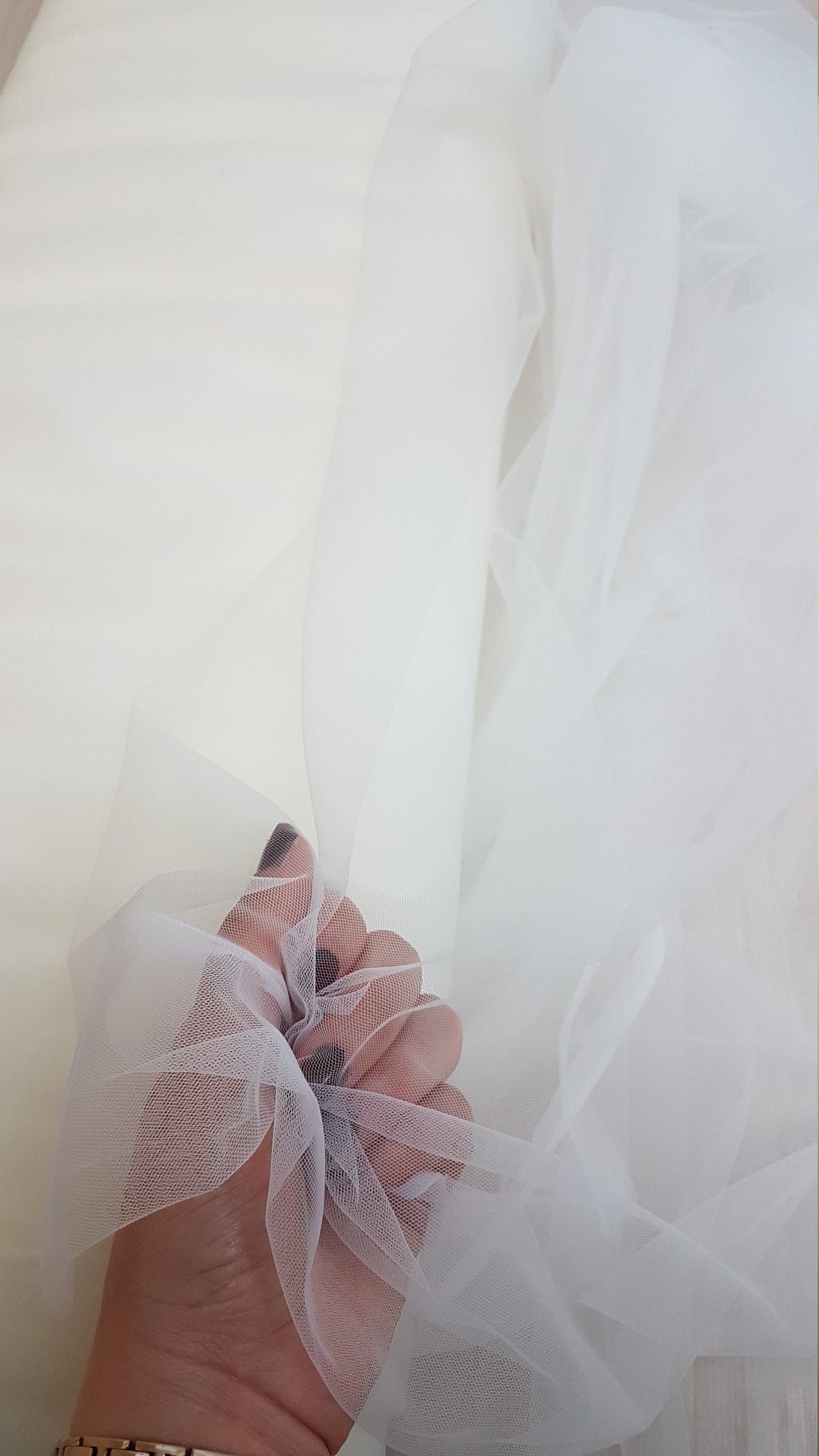 3,28 Yard (3M) breit, Super weicher Italienischer Tüll Stoff für Brautschleier und Hochzeitskleider, Weicher Netzstoff, Brautschleier