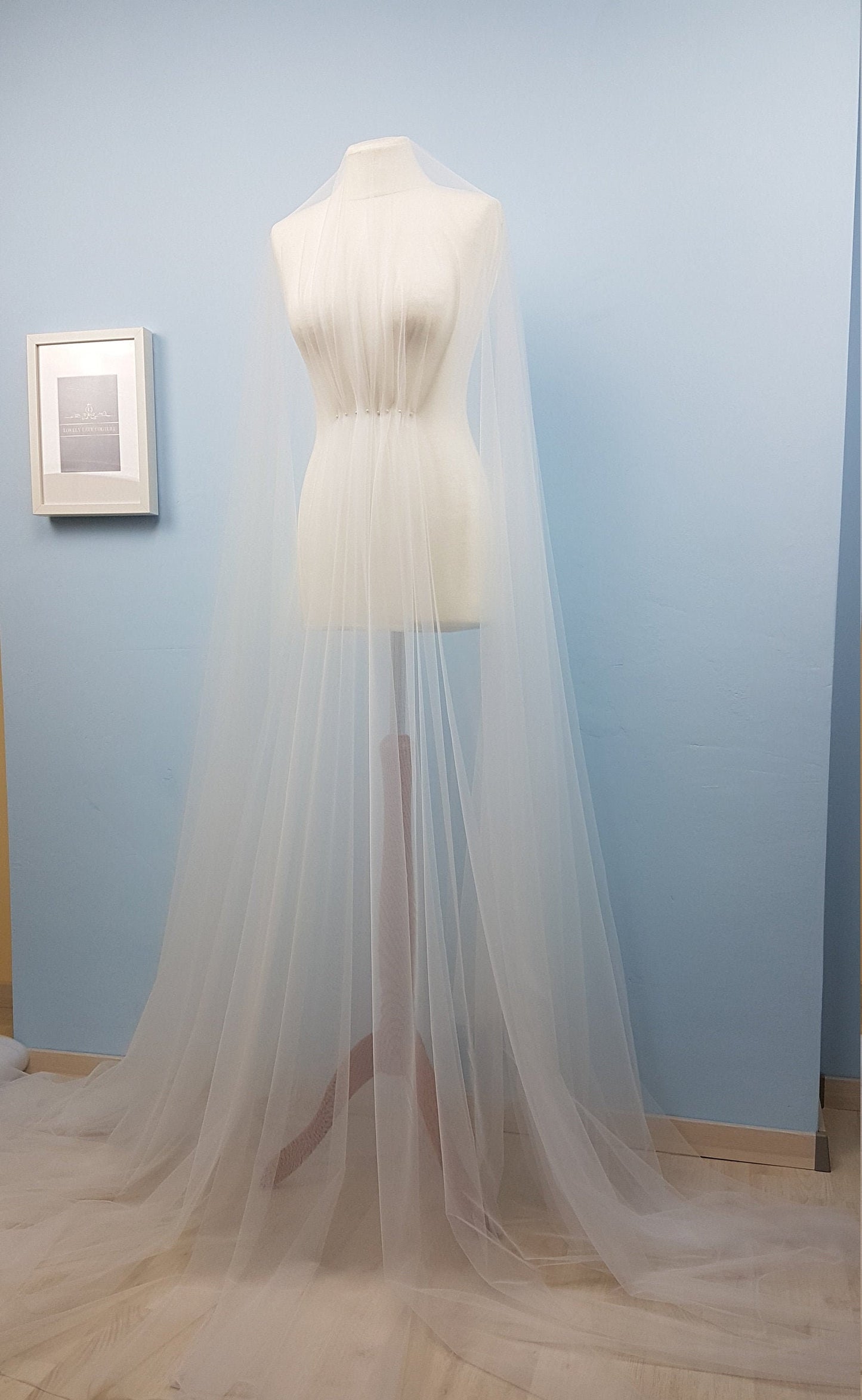 superfine soft tulle fabric in white, ivory or cream color