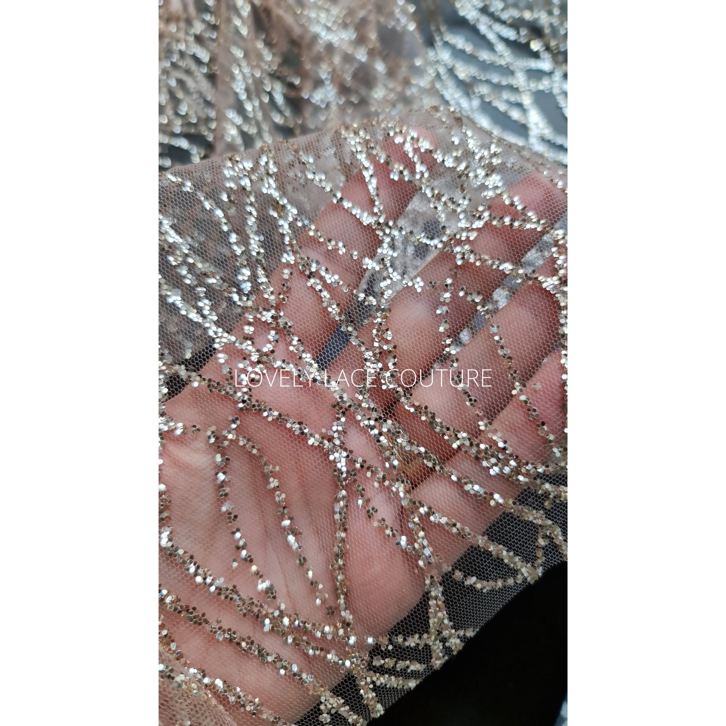 Glitter Tulle Fabric for wedding dresses, glitter mesh fabric, bridal glitter fabric in white LL-1103, roségold LL-1404 or winered LL-1448