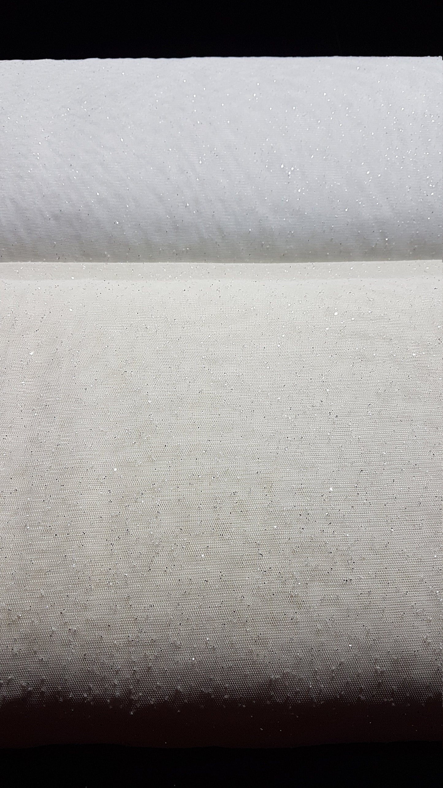 Very soft glitter tulle fabric in off-white or ivory, sparkling tulle for bridal veils or wedding dresses, mesh fabric, veil tulle LL-1462
