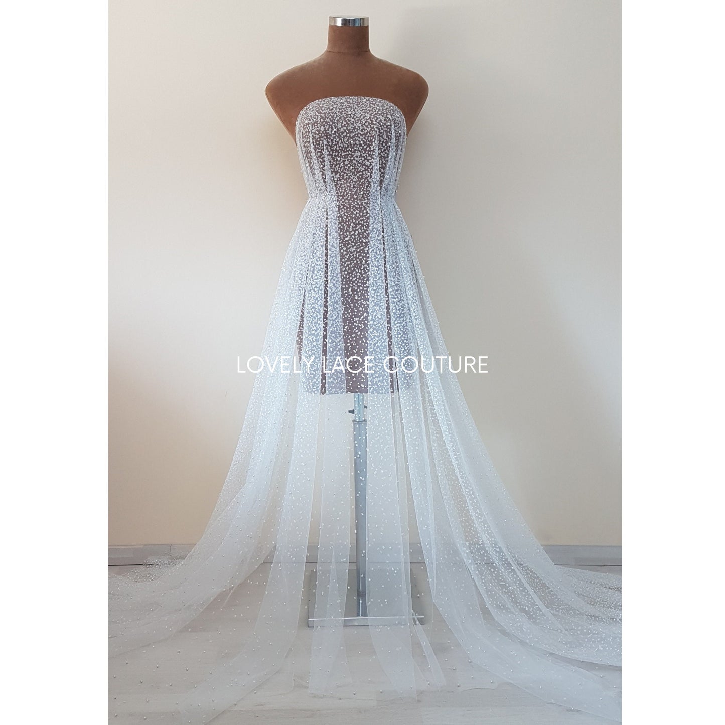 Soft Pearl-Tulle Fabric with glitter for bridal veils and wedding dresses, beautiful bridal tulle fabric, veil tulle, tulle in white LL-1464