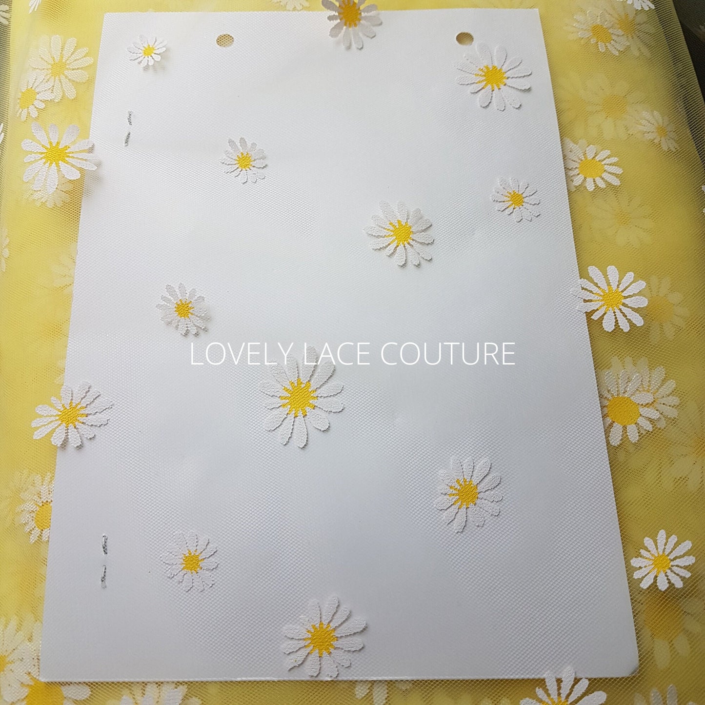 Soft tulle fabric, star and moon tulle print in rosé color LL-1468, margaret flowers print in yellow color LL-1469, printed mesh fabric