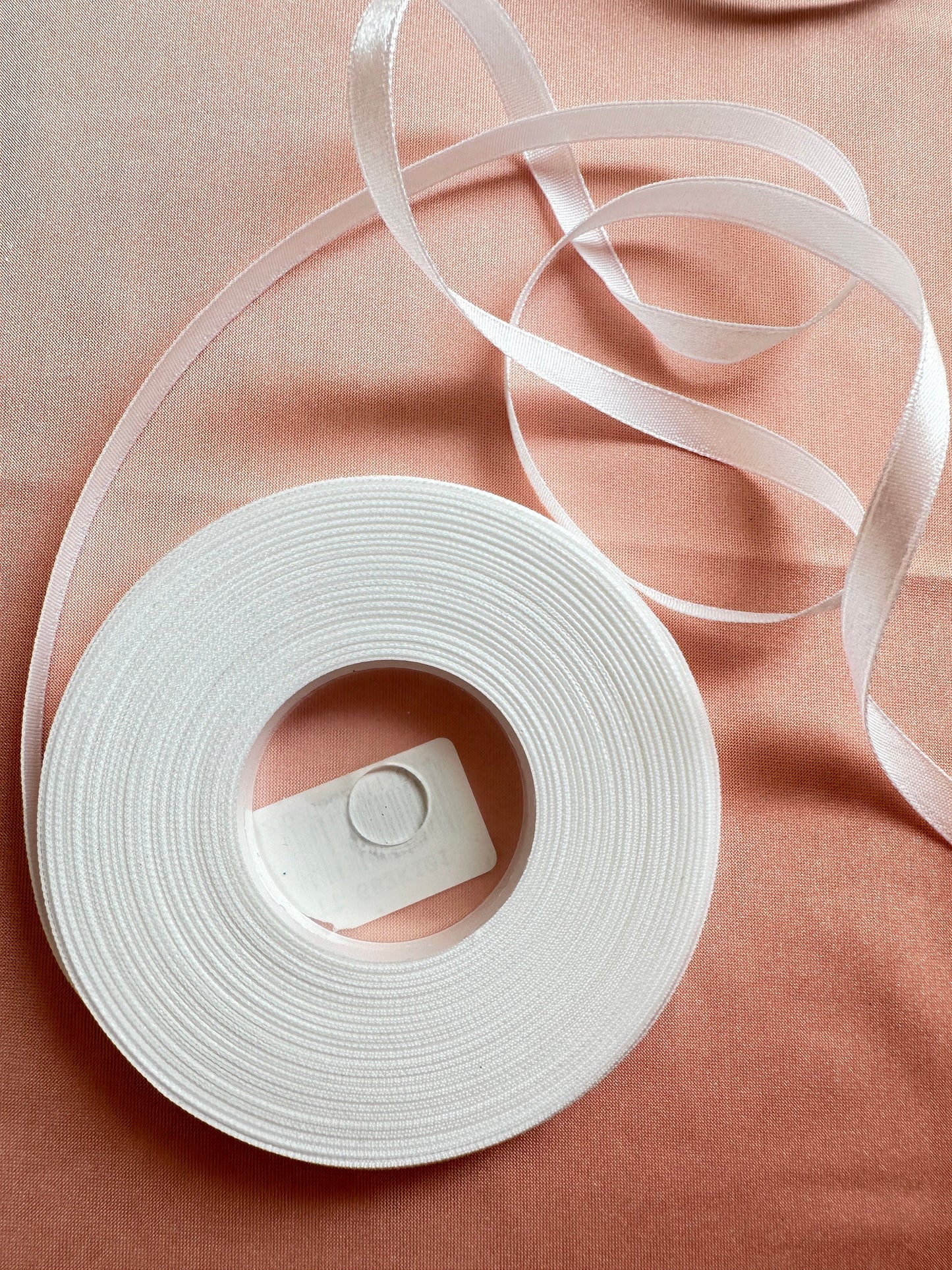 27Meter satin ribbon 6mm wide, in off-white or black color, LL-B100