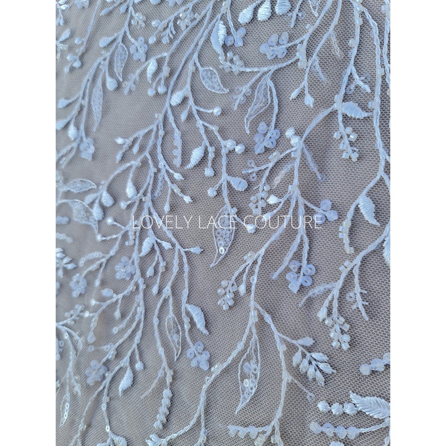 lace fabric with leafs
