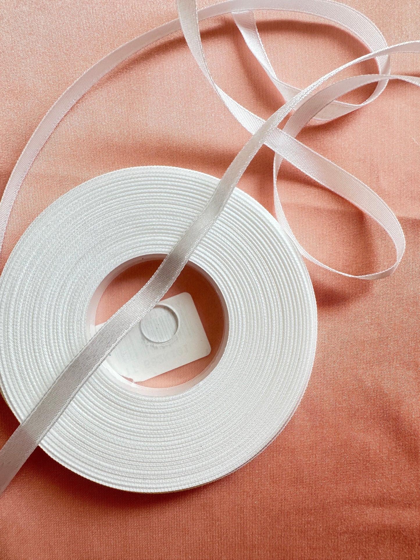 27Meter satin ribbon 6mm wide, in off-white or black color, LL-B100