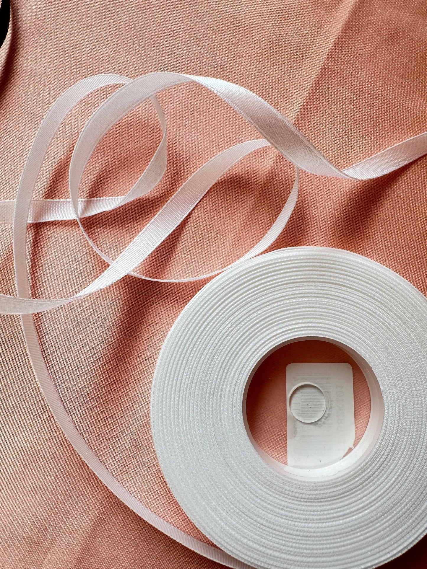 27Meter satin ribbon 6mm wide, in off-white or black color, LL-B100