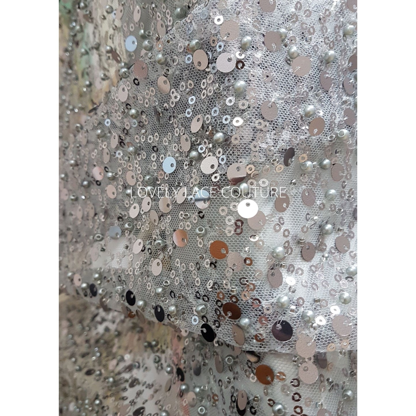 lace fabric in grey color