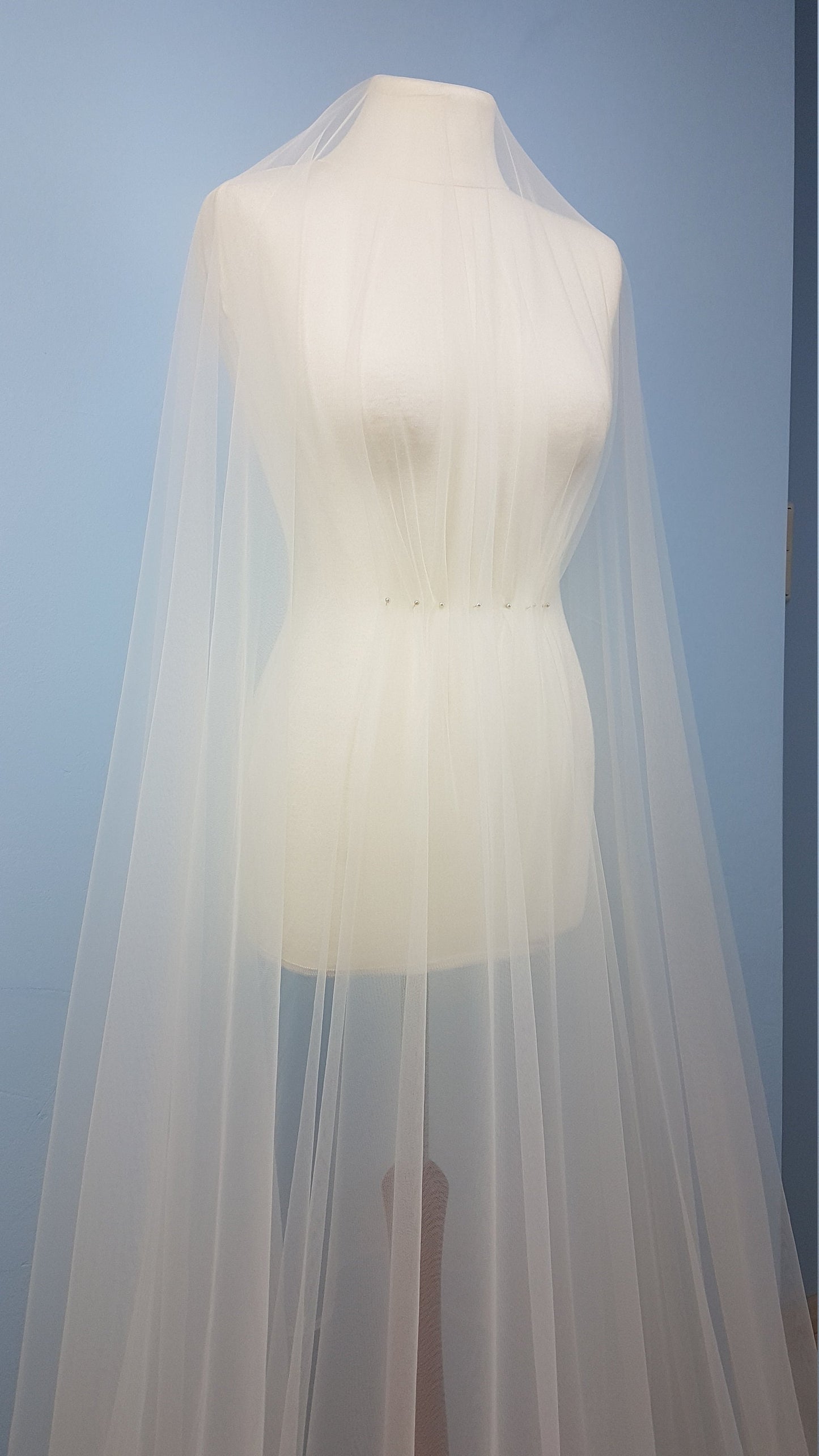 superfine soft tulle fabric in white, ivory or cream color