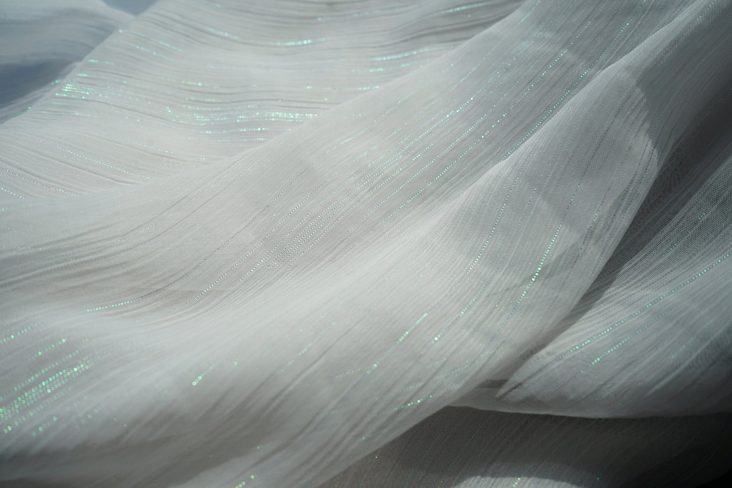 chiffon fabric with sparkle metal stripes