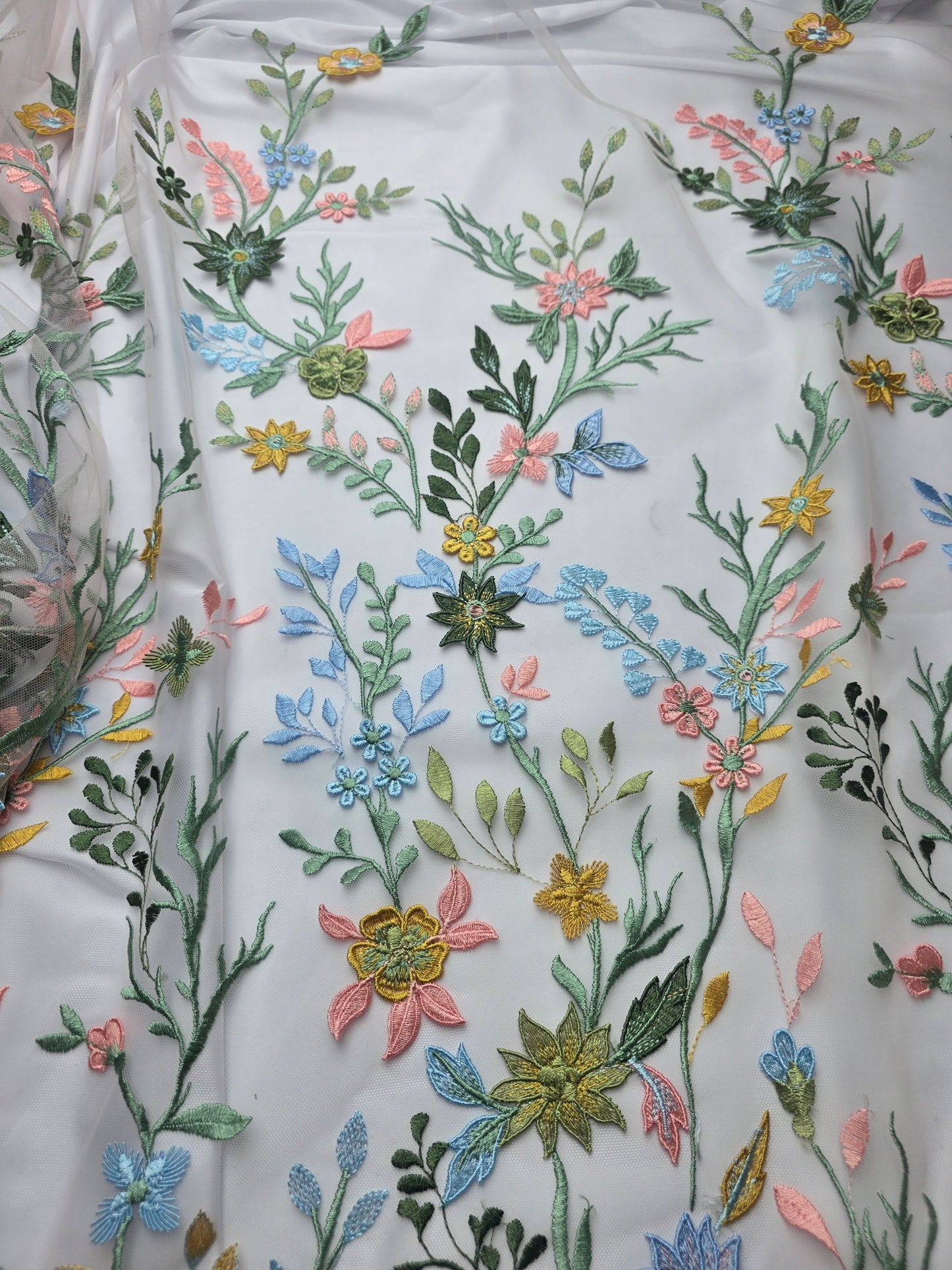 Multi color Flower lace fabric, LL-1570