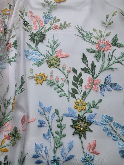 Multi color Flower lace fabric, LL-1570