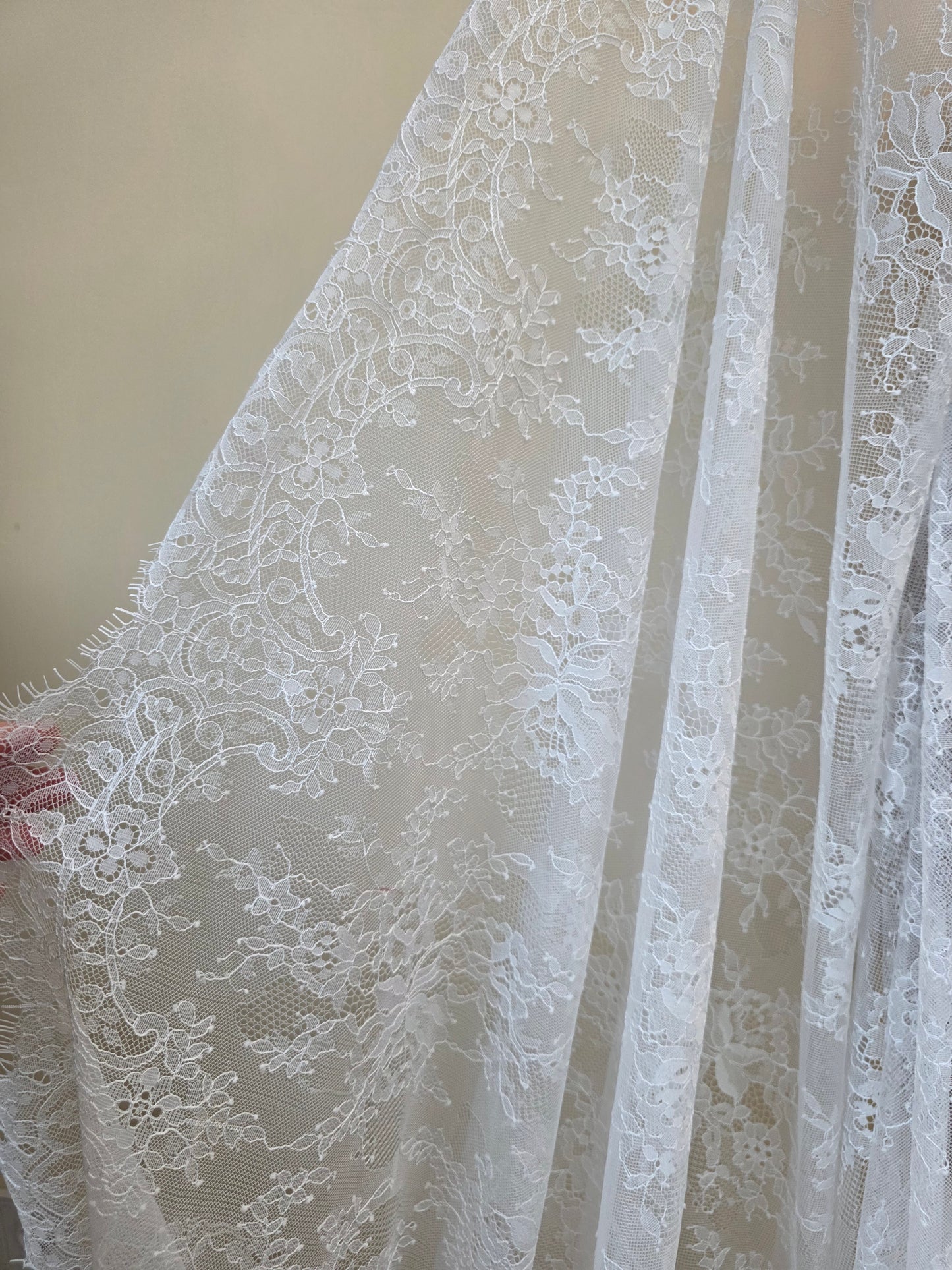 beautiful chantilly lace fabric in black or white color