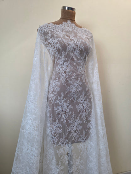beautiful chantilly lace fabric in black or white color