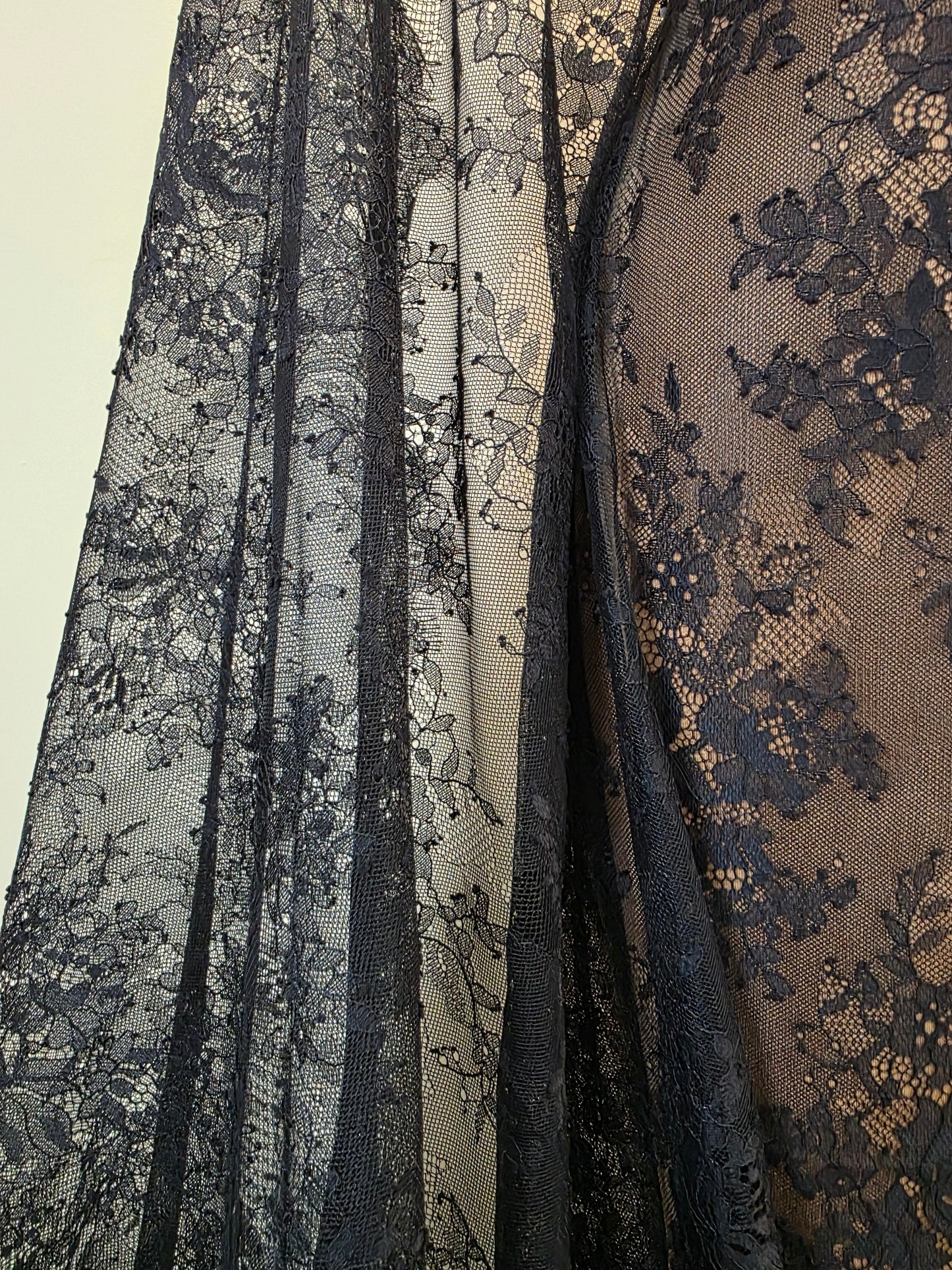 beautiful chantilly lace fabric in black or white color