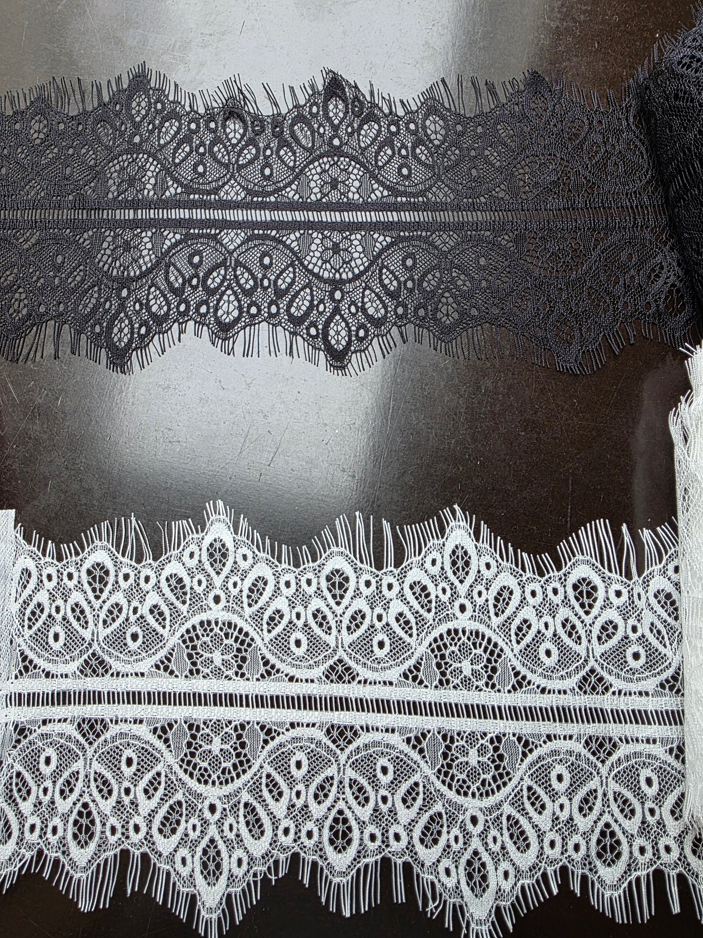 3m long chantilly lace ribbon in white or black color