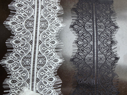 3m long chantilly lace ribbon in white or black color