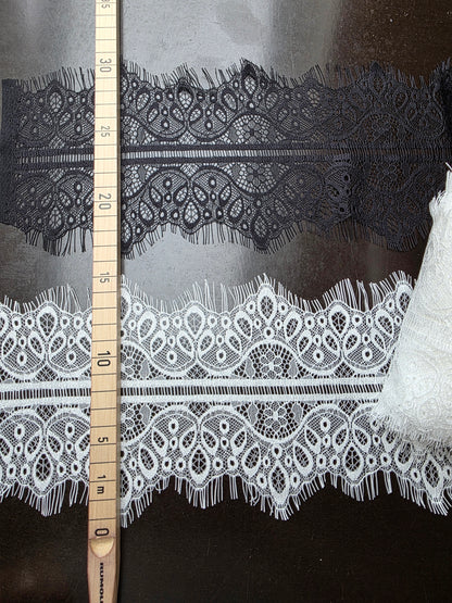 3m long chantilly lace ribbon in white or black color
