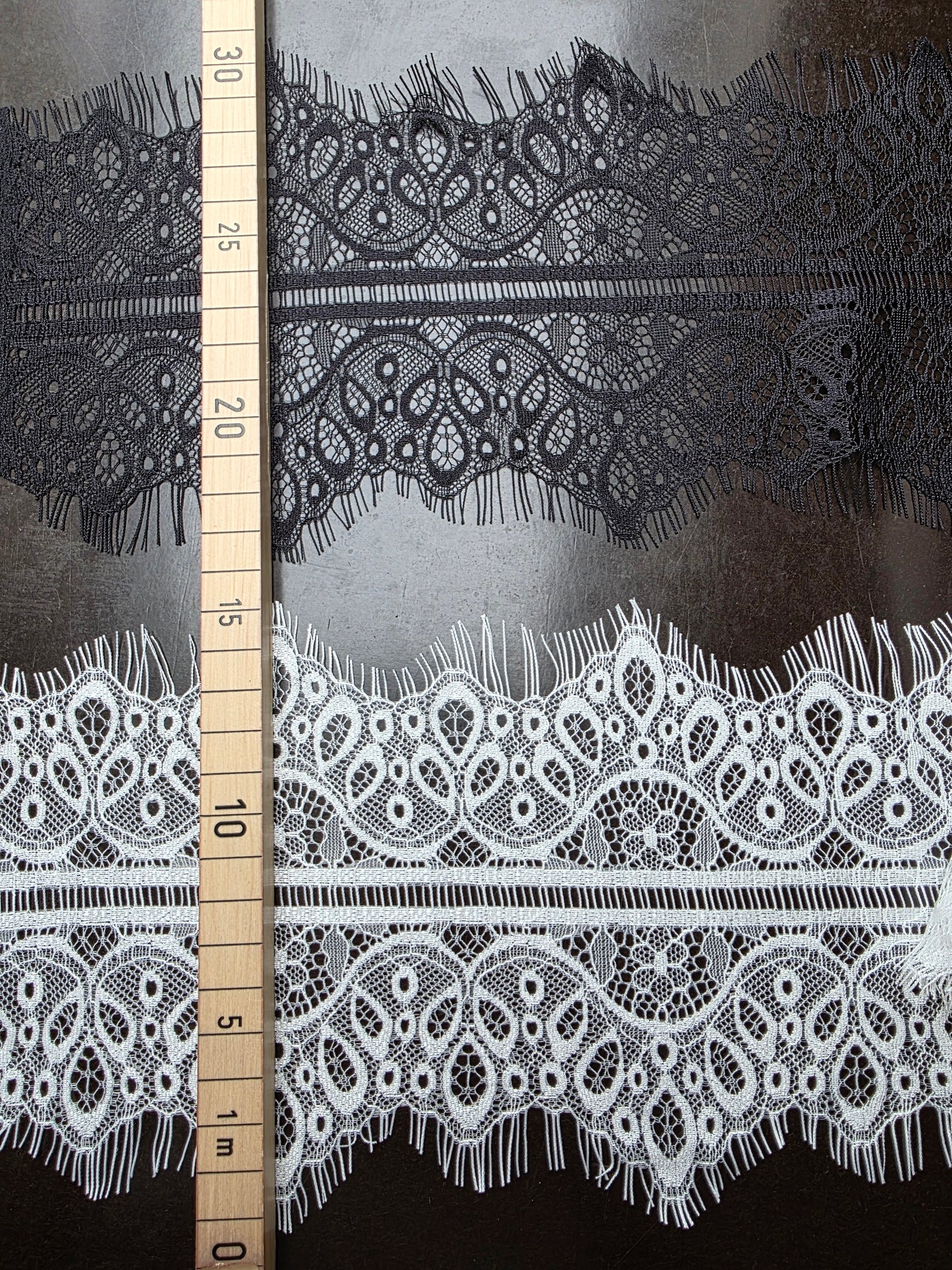 3m long chantilly lace ribbon in white or black color