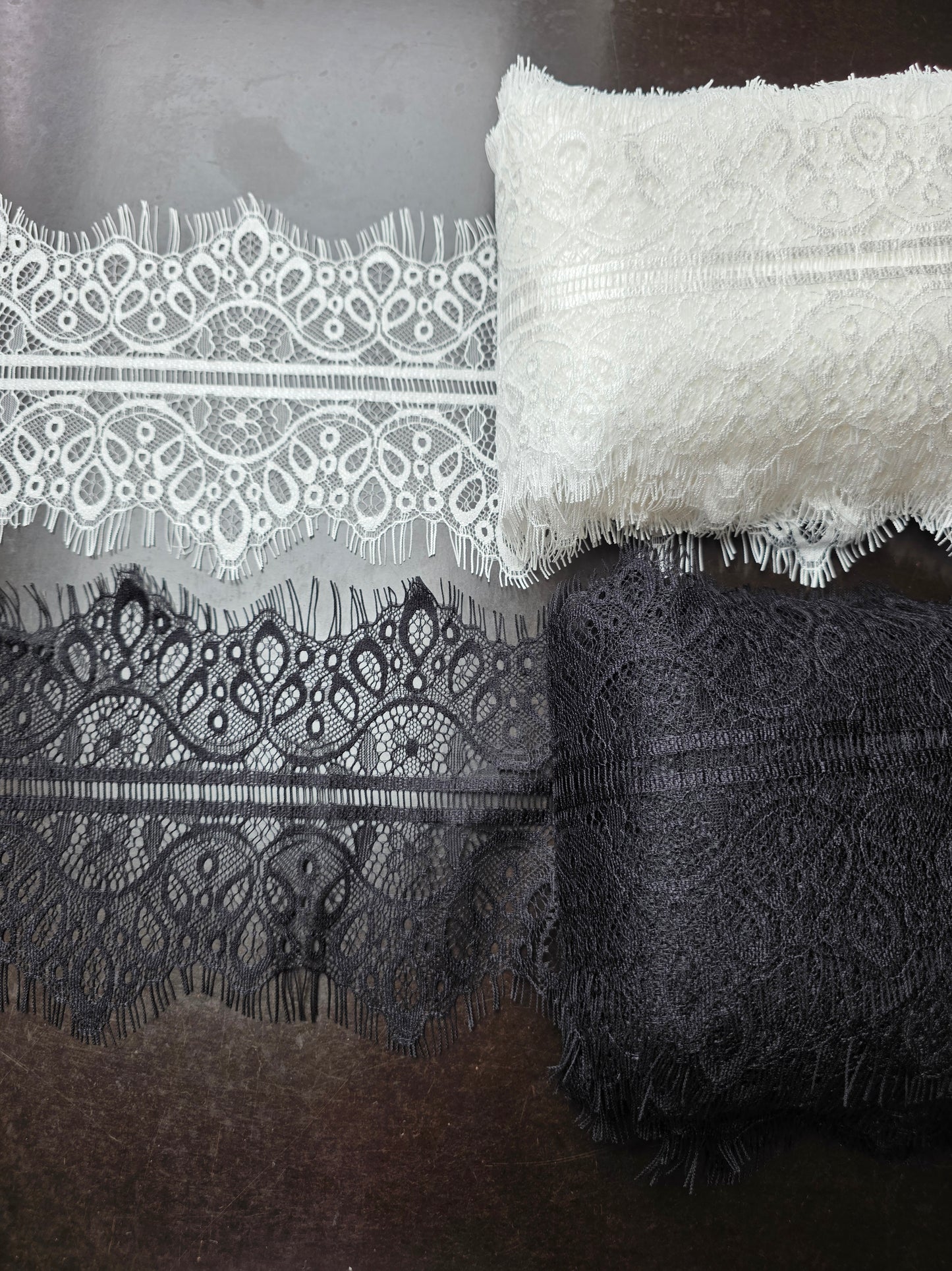3m long chantilly lace ribbon in white or black color
