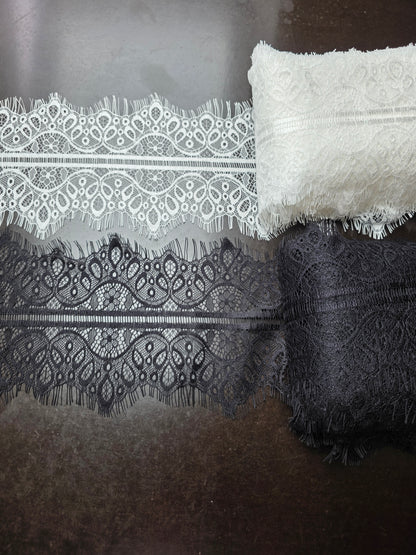 3m long chantilly lace ribbon in white or black color