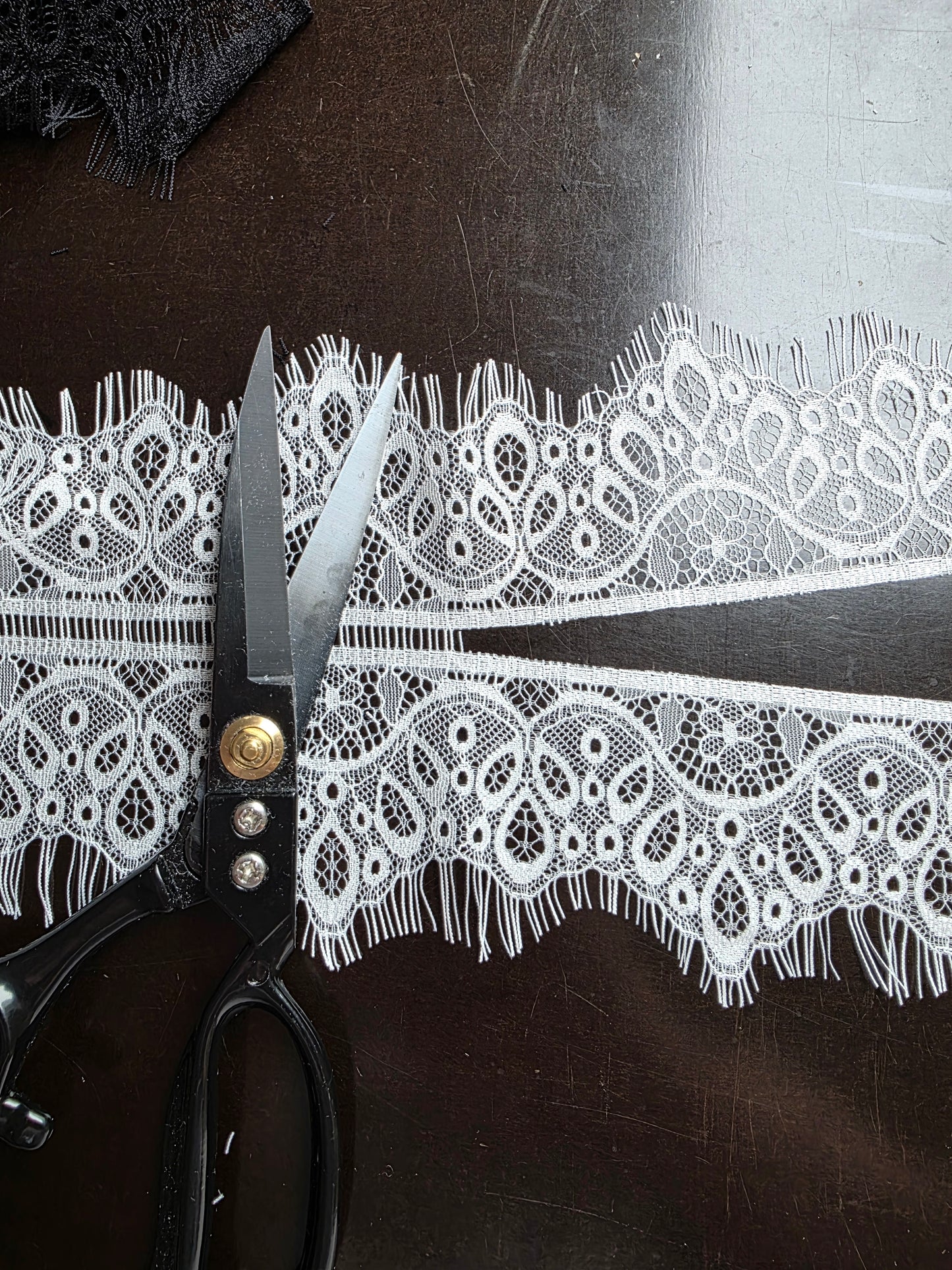 3m long chantilly lace ribbon in white or black color