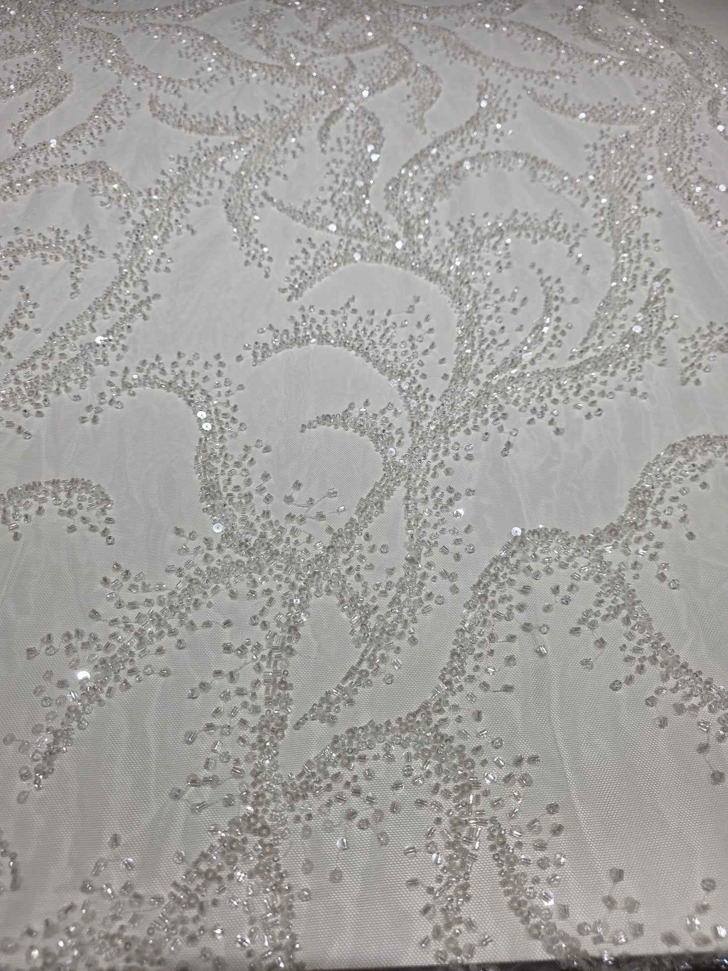 LL-1587, high-end lace fabric with wave pattern