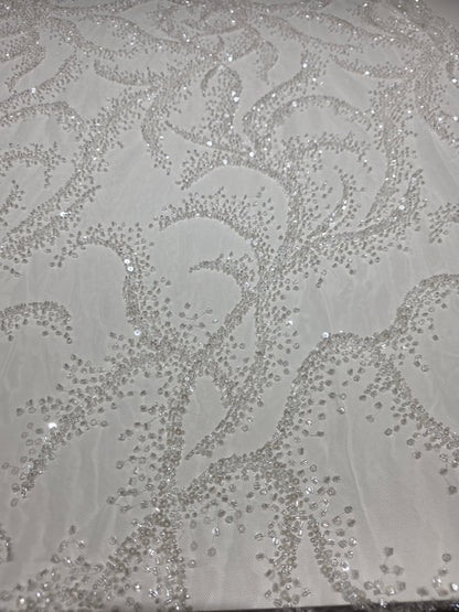 LL-1587, high-end lace fabric with wave pattern