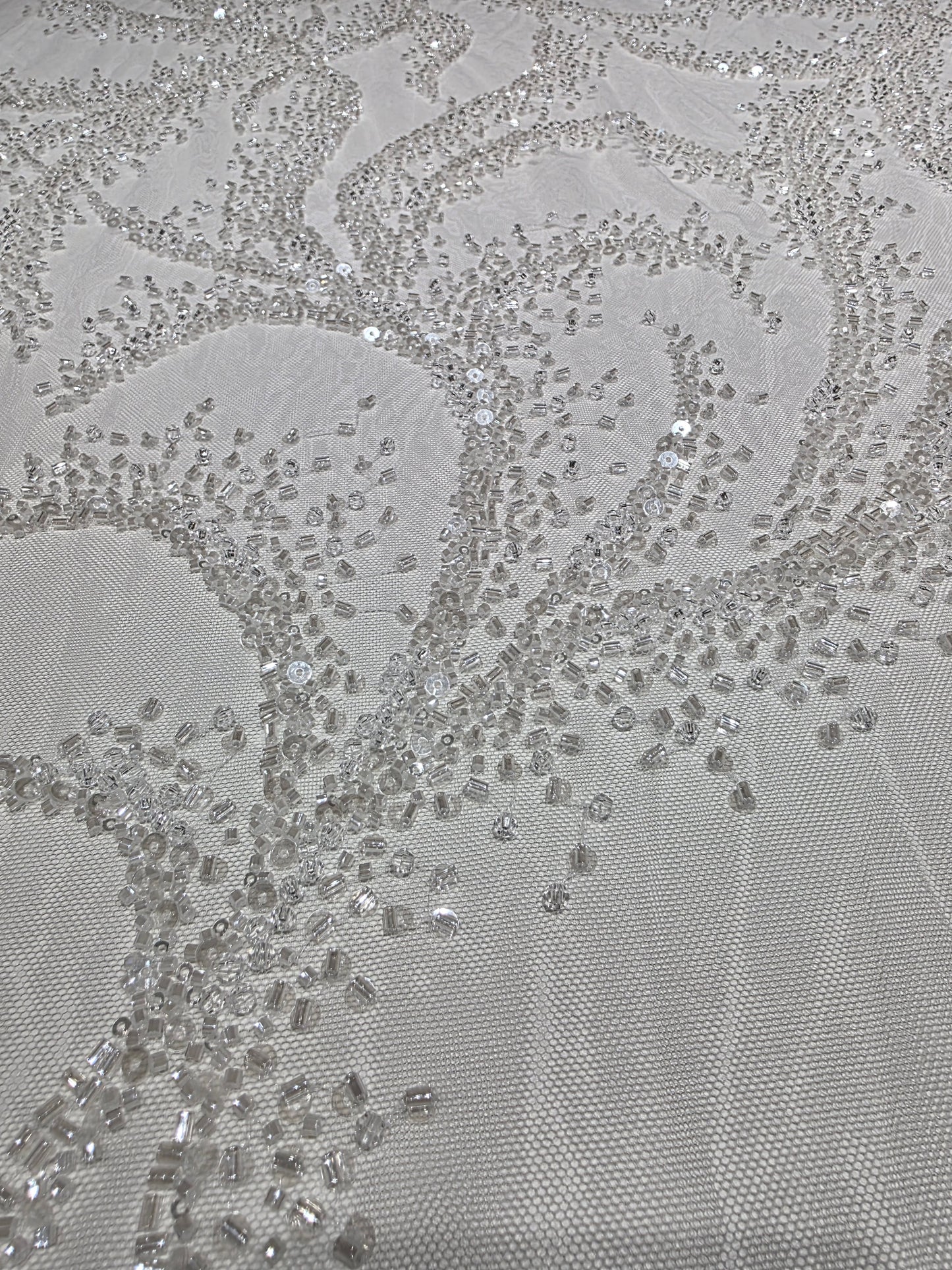 LL-1587, high-end lace fabric with wave pattern
