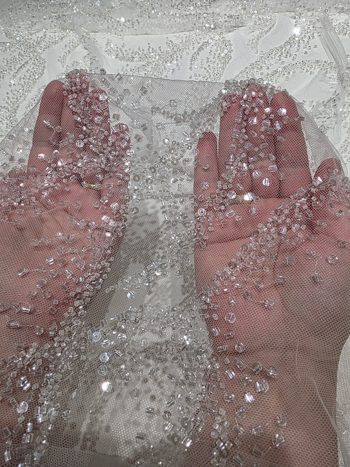 LL-1587, high-end lace fabric with wave pattern