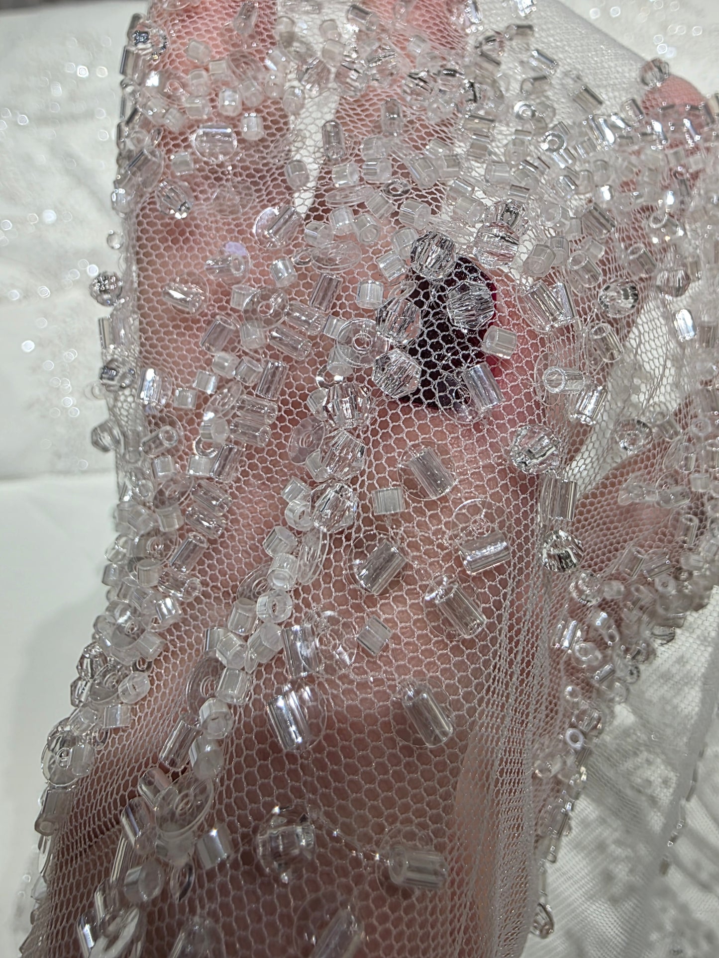 LL-1587, high-end lace fabric with wave pattern