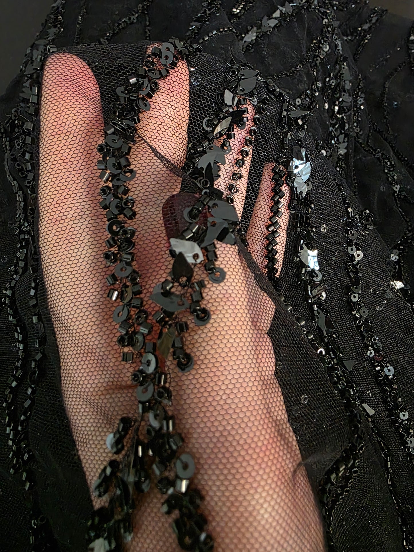 LL-1591, 3d black lace fabric with abstract wave design