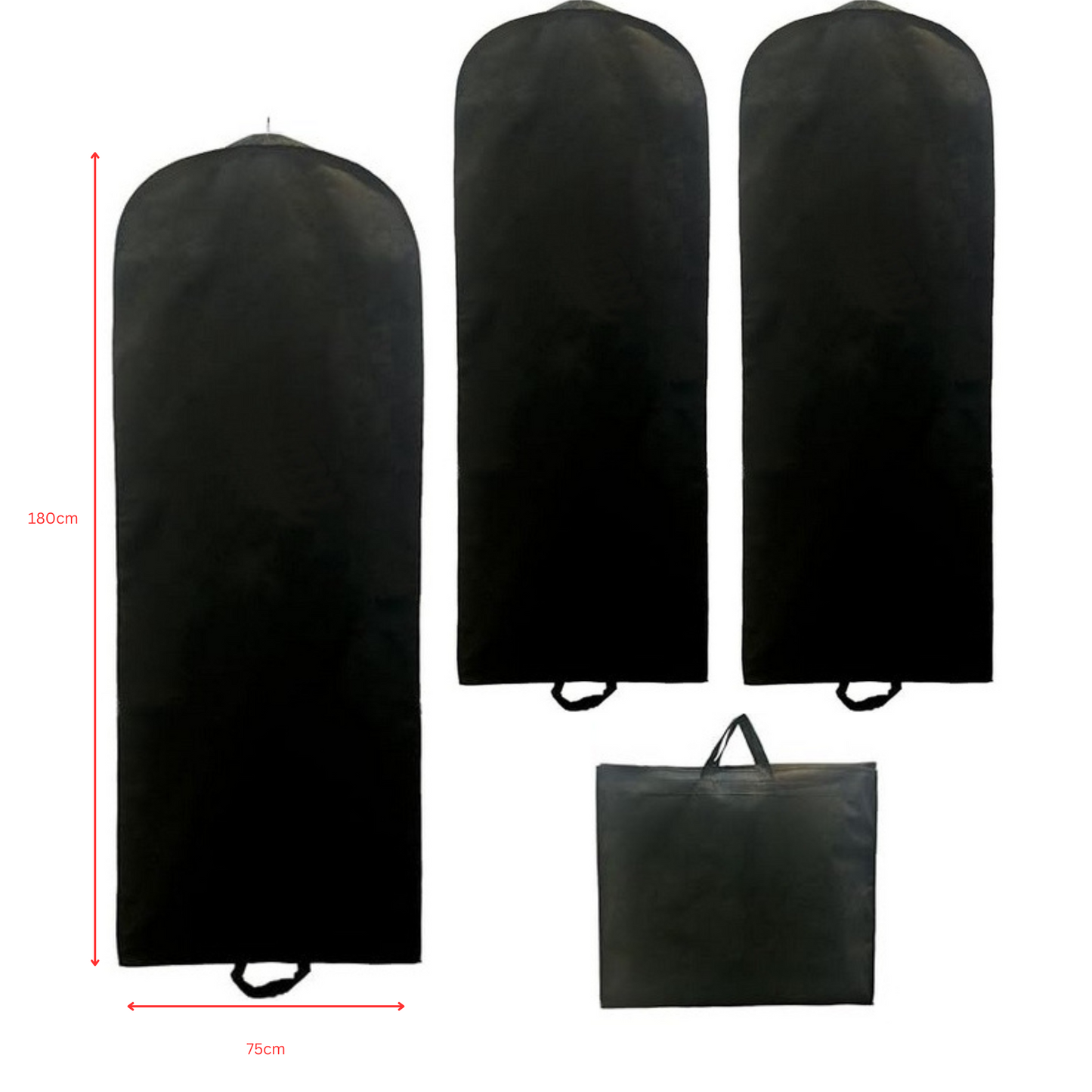garment bag for eveningdresses or bridal dresses in white or black color