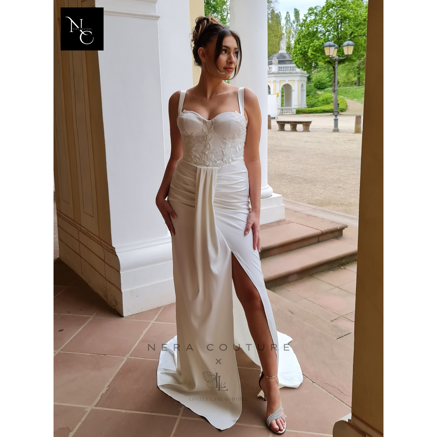 Robe d'inspiration Bridgerton / victorienne, robe de mariée trapèze de couleur menthe, robe de conte de fées avec manches, robe de mariée princesse, robe de bal