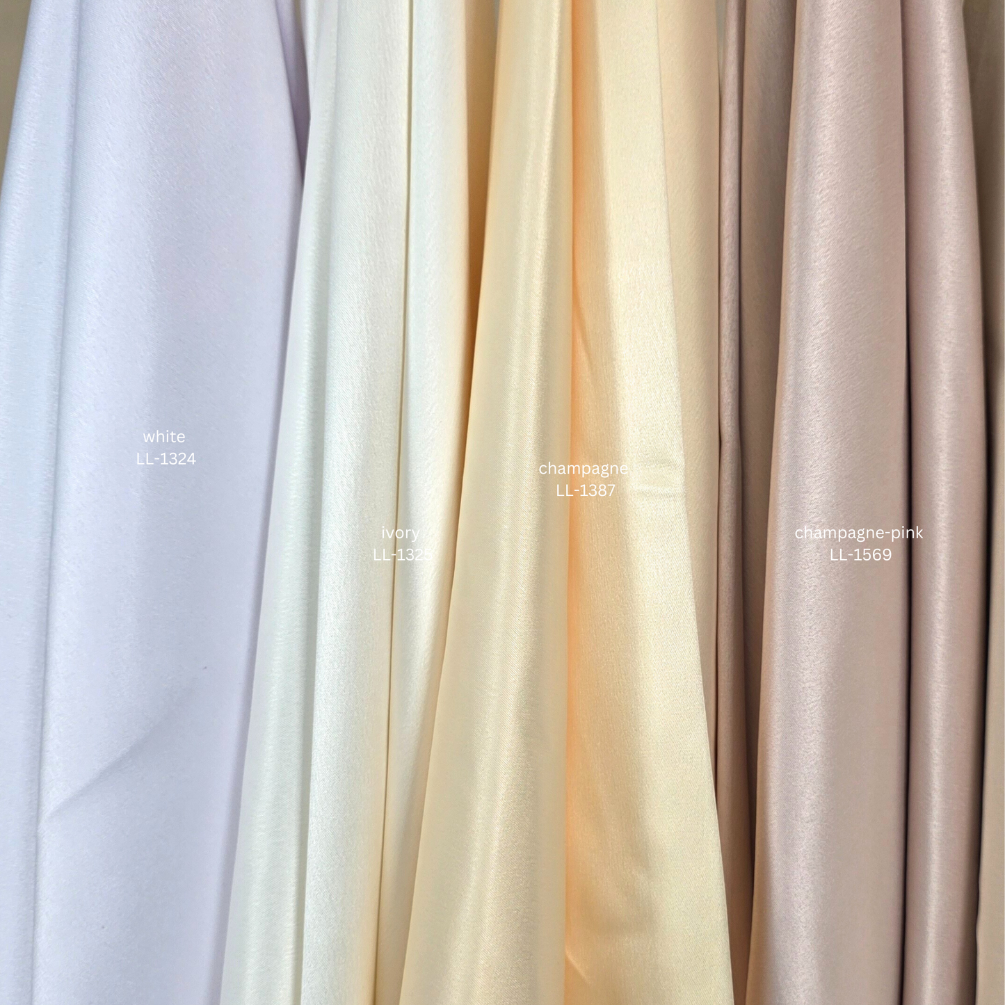 Italian Satin Fabric in beautiful white, ivory, beige-gold, mint, blue or dark green color, fabric for dresses or jumpsuits, High quality