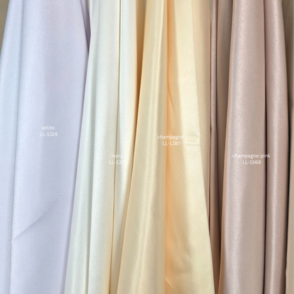 Italian Satin Fabric in beautiful white, ivory, beige-gold, mint, blue or dark green color, fabric for dresses or jumpsuits, High quality