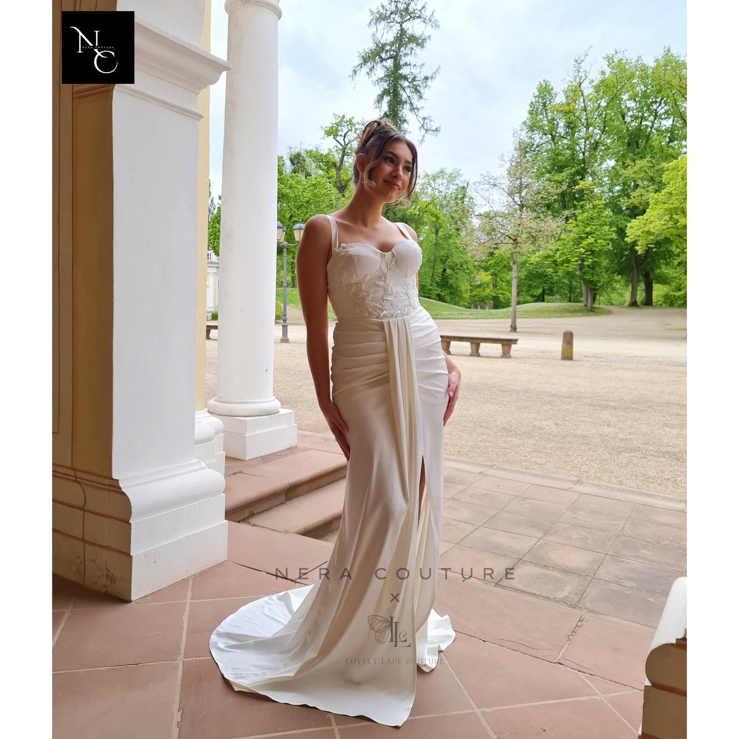 Robe d'inspiration Bridgerton / victorienne, robe de mariée trapèze de couleur menthe, robe de conte de fées avec manches, robe de mariée princesse, robe de bal