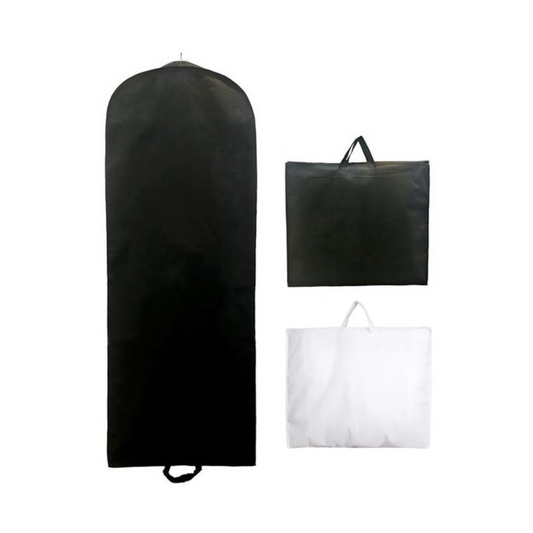 garment bag for eveningdresses or bridal dresses in white or black color