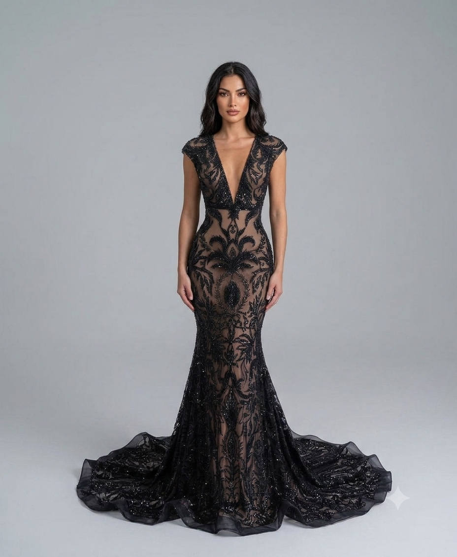 LL-1547, bridal lace with beads and sequins in off-white color, Ornamental design, per meter