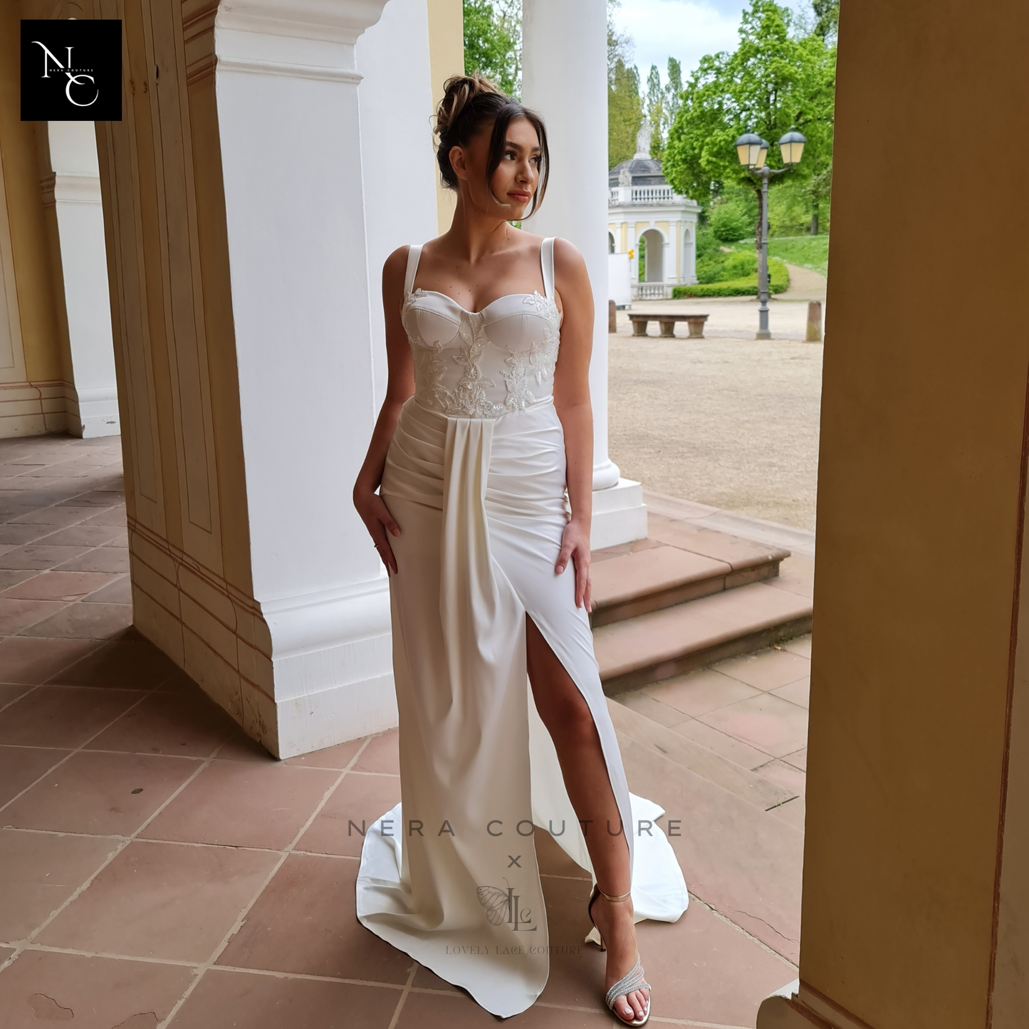 Robe d'inspiration Bridgerton / victorienne, robe de mariée trapèze de couleur menthe, robe de conte de fées avec manches, robe de mariée princesse, robe de bal