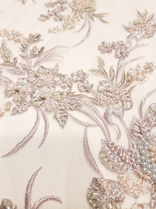 3D Highend handbeaded floral lace, couture lace, evening lace, embroidery lace, bridal lace, Unique lace, Flower Lace, French LL-1134