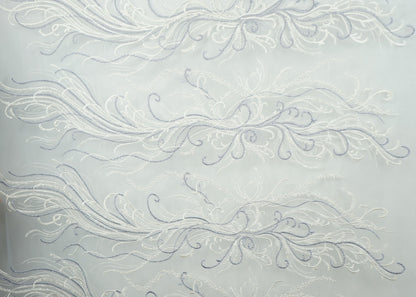 Beautiful lace fabric with beads,wedding lace in white with lilac, stripe lace fabric, bridal lace, evening dress fabric LL-1135