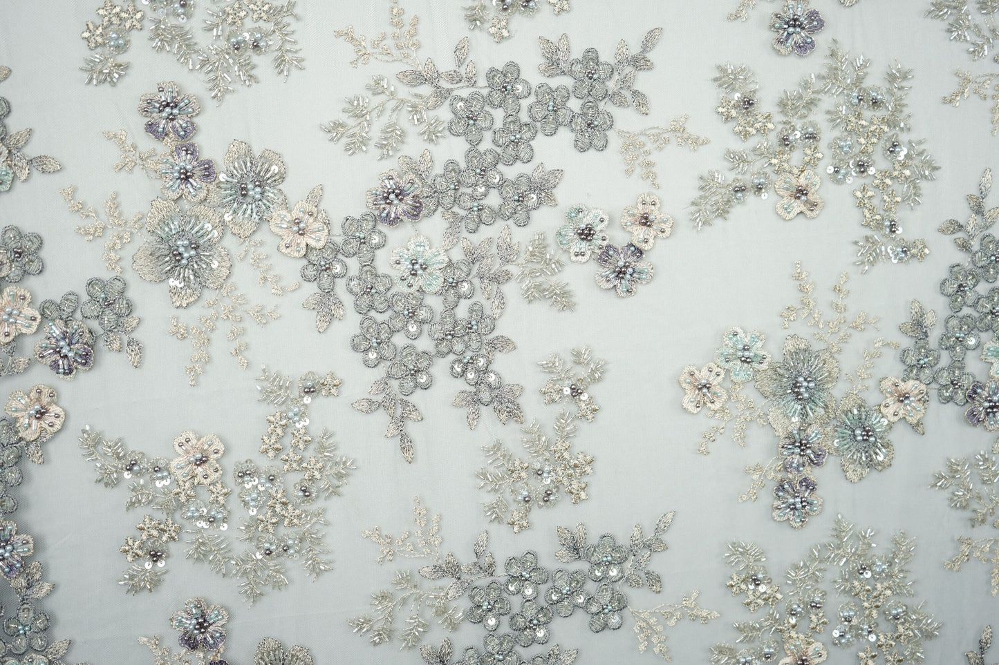 3D Highend handbeaded Lace Stoff, Luxus handgemachte Perle, französische Spitze, Bestickte Spitze, Hochzeit Spitze, Brautspitze LL-1137
