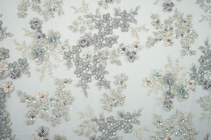 3D Highend handbeaded Lace Stoff, Luxus handgemachte Perle, französische Spitze, Bestickte Spitze, Hochzeit Spitze, Brautspitze LL-1137