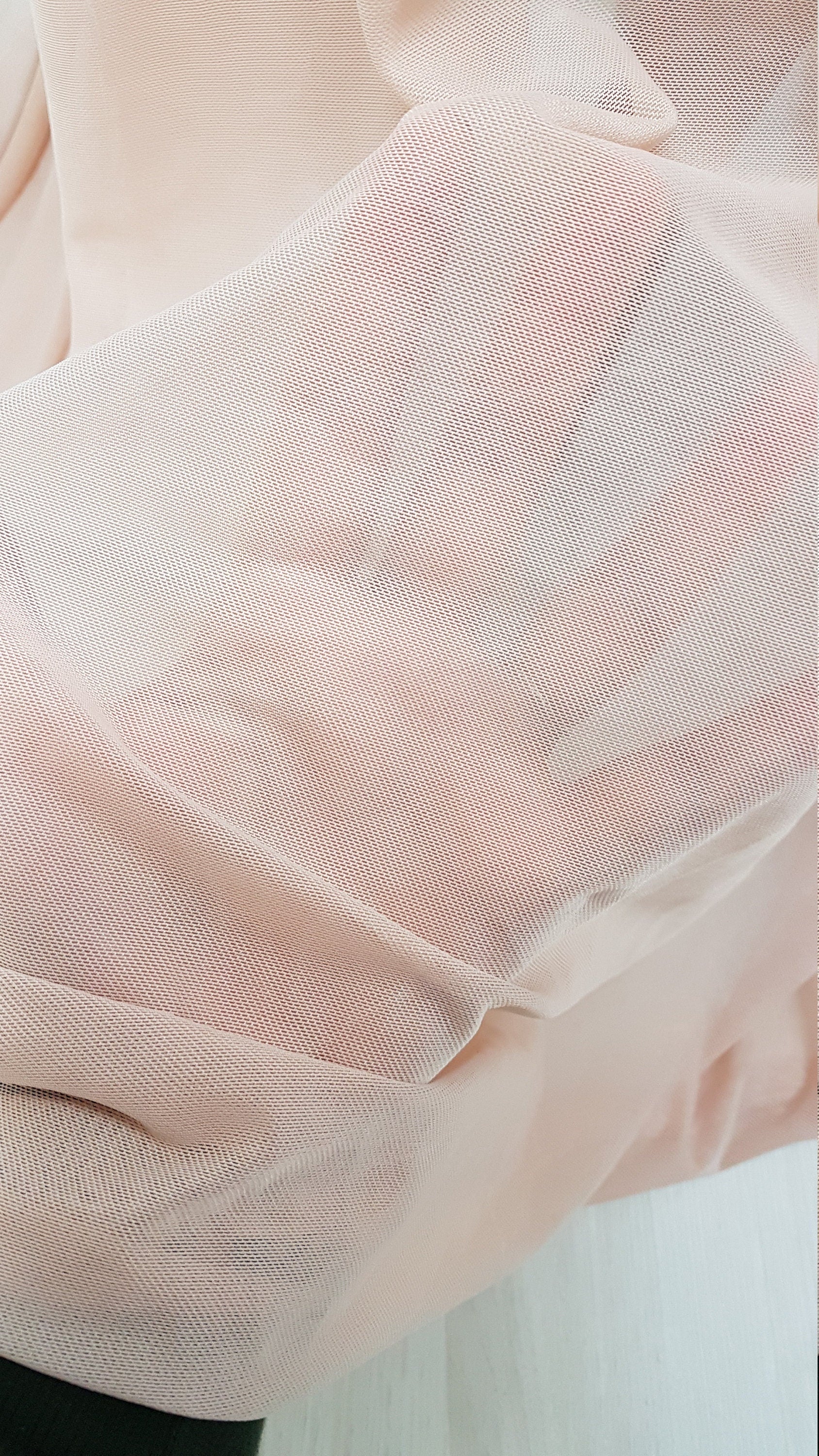 Elastic Mesh Fabric in skin color, 4 way stretch for invisible mesh inserts on dresses, evening wear, bridal wear or dance costumes