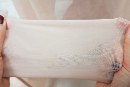 Elastic Mesh Fabric in skin color, 4 way stretch for invisible mesh inserts on dresses, evening wear, bridal wear or dance costumes