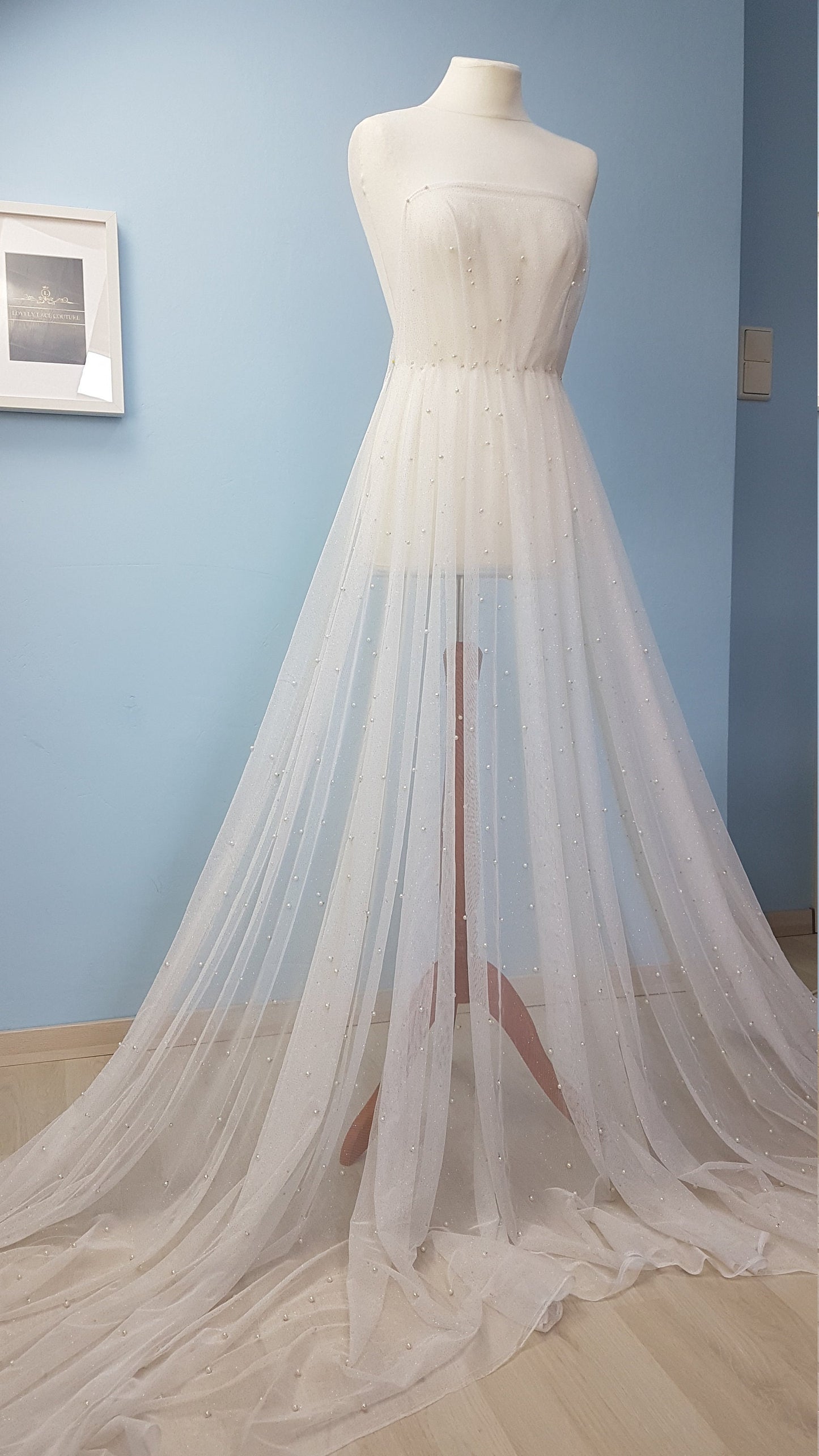 Glitter Pearl-Tulle Fabric for bridal veils and wedding dresses, beautiful soft tulle fabric, veil tulle, white tulle, colored bridal tulle