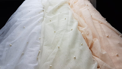 Glitter Pearl-Tulle Fabric for bridal veils and wedding dresses, beautiful soft tulle fabric, veil tulle, white tulle, colored bridal tulle